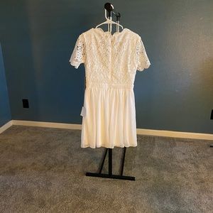 Angel in Disguise White Lace Skater Dress